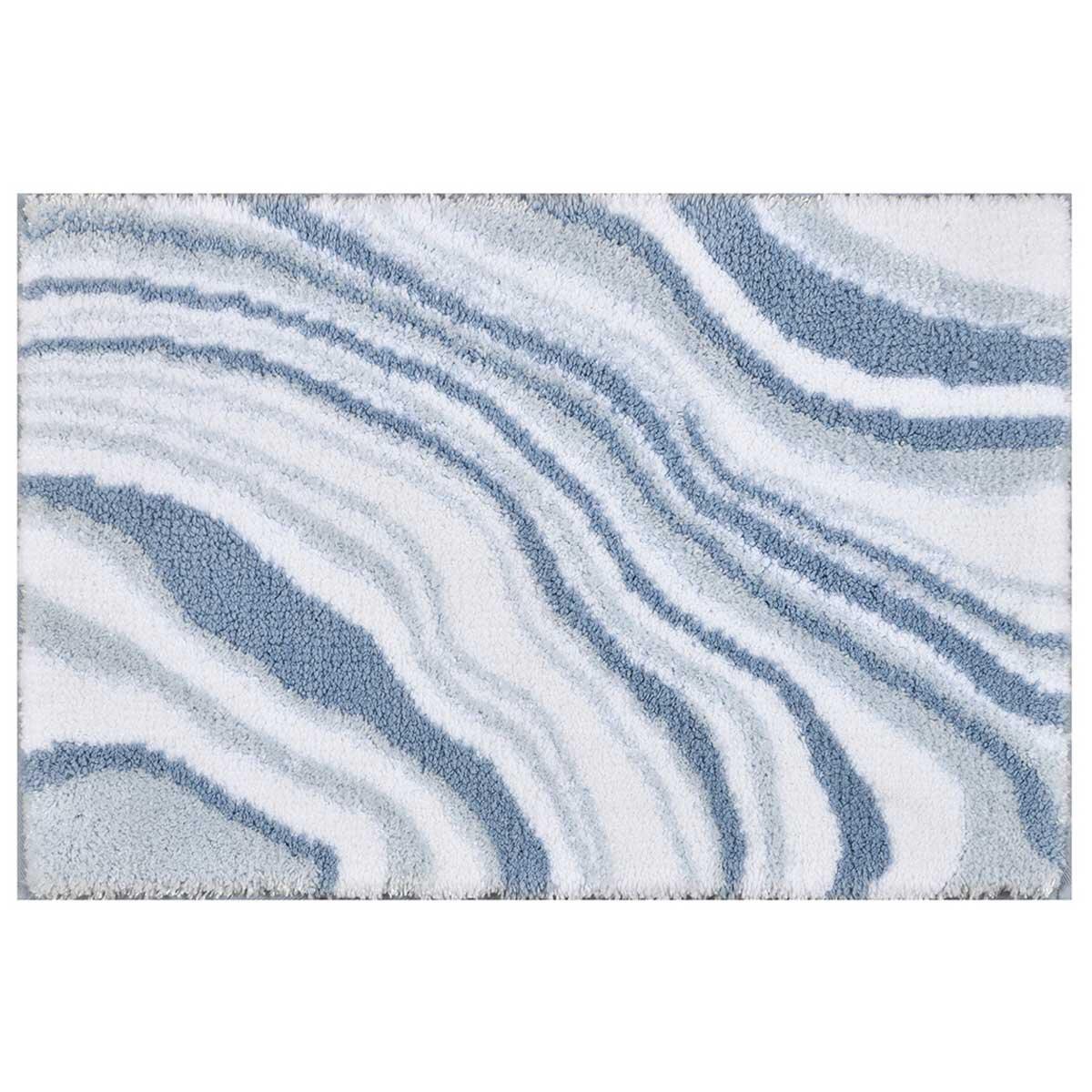 Riviera Homes Marble Print Bath Mat 2 Pack 40 x 60cm Blue