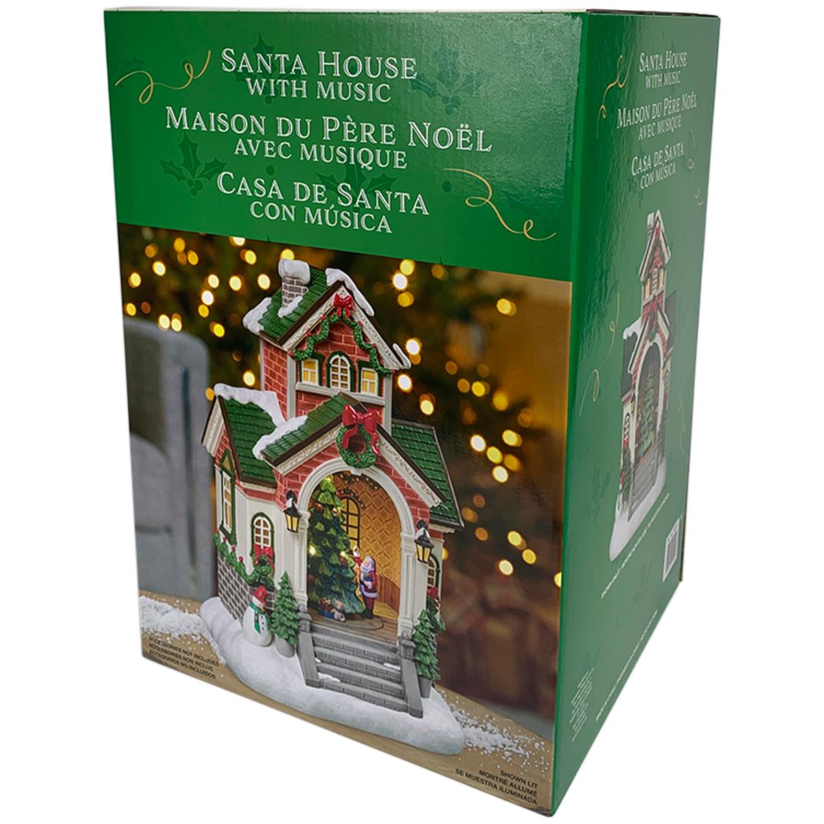 Rotating Santa House With Lights And Music