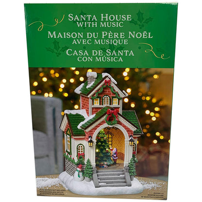 Rotating Santa House With Lights And Music