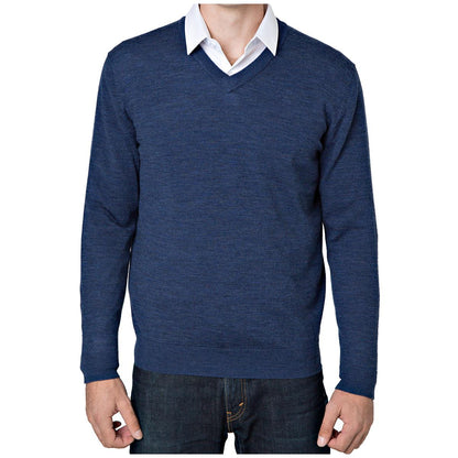 Rough Dress Men's V-Neck Merino Wool Blend Sweater Charcoal