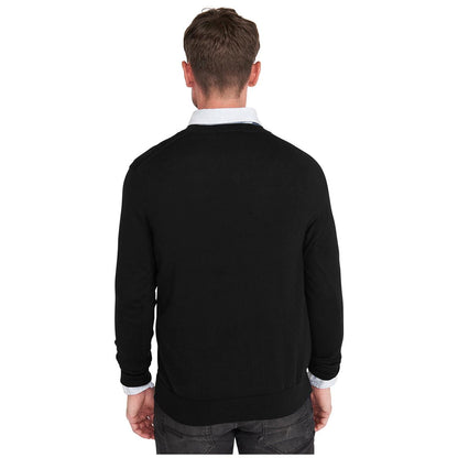 Rough Dress Men's V-Neck Merino Wool Blend Sweater Black