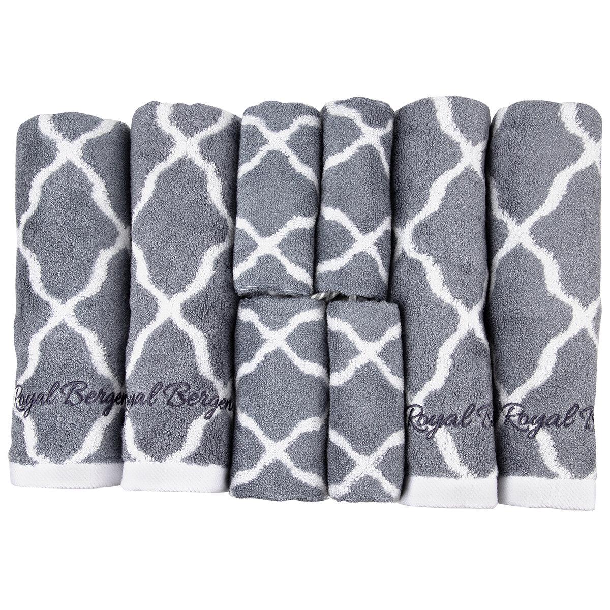 Royal Bergen Bamboo Hand and Face Towel Gift Set 8 piece