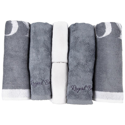Royal Bergen Bamboo Hand Face Bath Towel Gift Set 6 Piece Grey