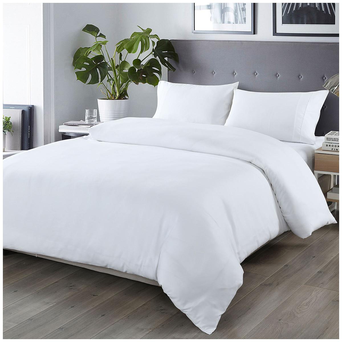 Royal Comfort 1000 Thread Count Blended Bamboo Quilt Cover Set Double White