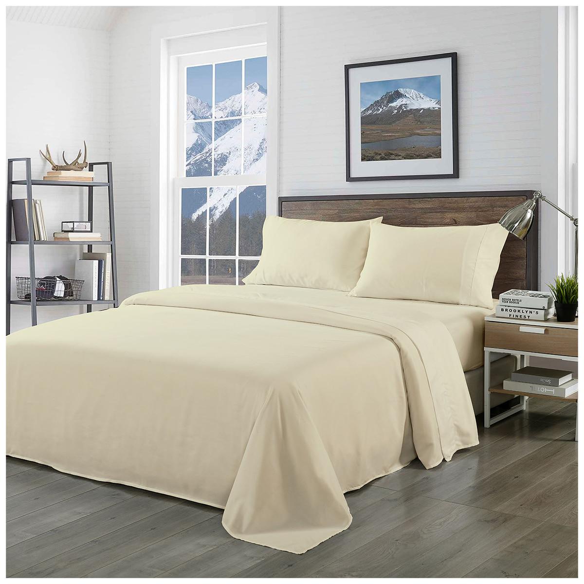 Royal Comfort 1000 Thread Count Pure Soft Bamboo Sheet Set Double Warm Grey