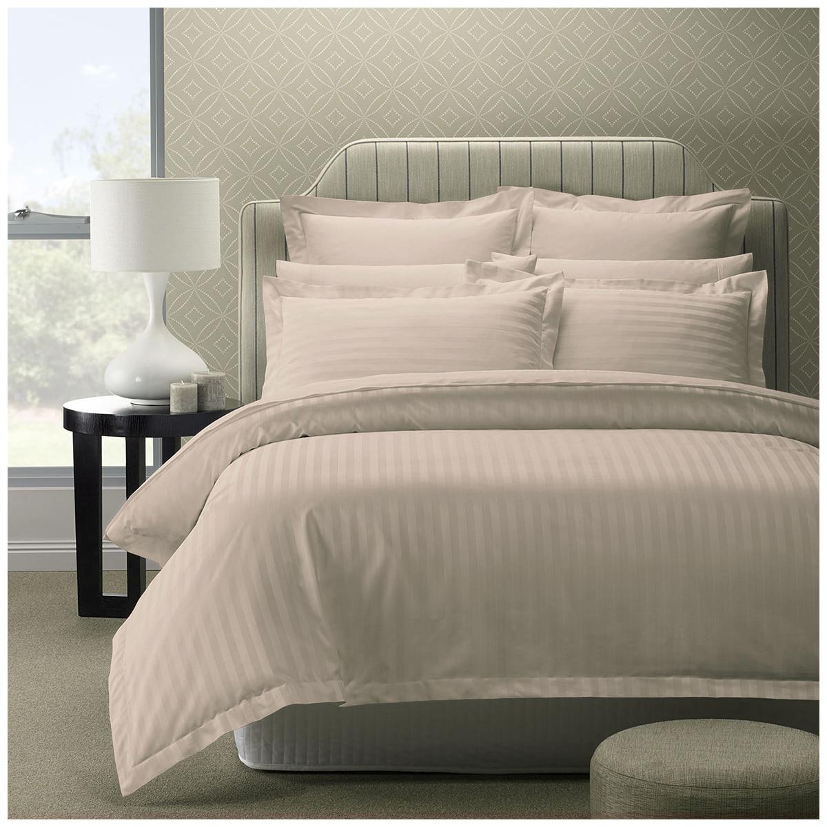 Royal Comfort 1200TC Damask Stripes Quilt Cover Set Queen Mist
