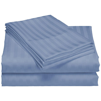 Royal Comfort 1200 Thread Count Damask Stripe Cotton Blend Quilt Cover King Set Pewter