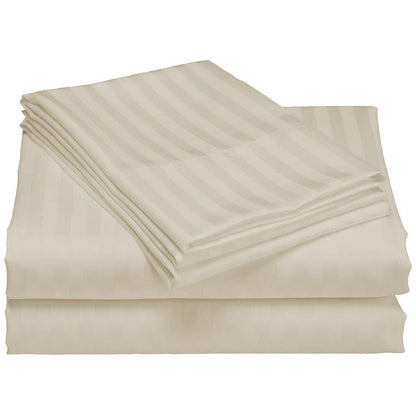 Royal Comfort 1200 Thread Count Damask Stripe Sheet Set Queen Silver