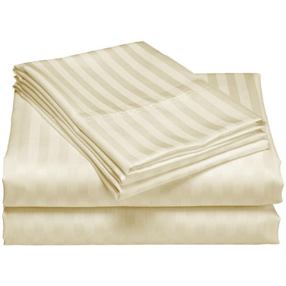 Royal Comfort 1200 Thread Count Damask Stripe Cotton Blend Quilt Cover King Set Pewter
