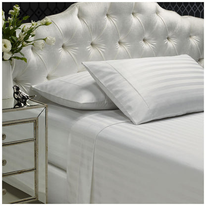 Royal Comfort 1200 Thread Count Damask Stripe Sheet Set Queen Silver