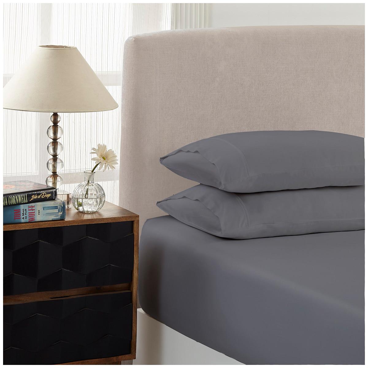 Royal Comfort 1500 Thread Count Cotton Rich Fitted Sheet 3 Piece Queen Set Ivory