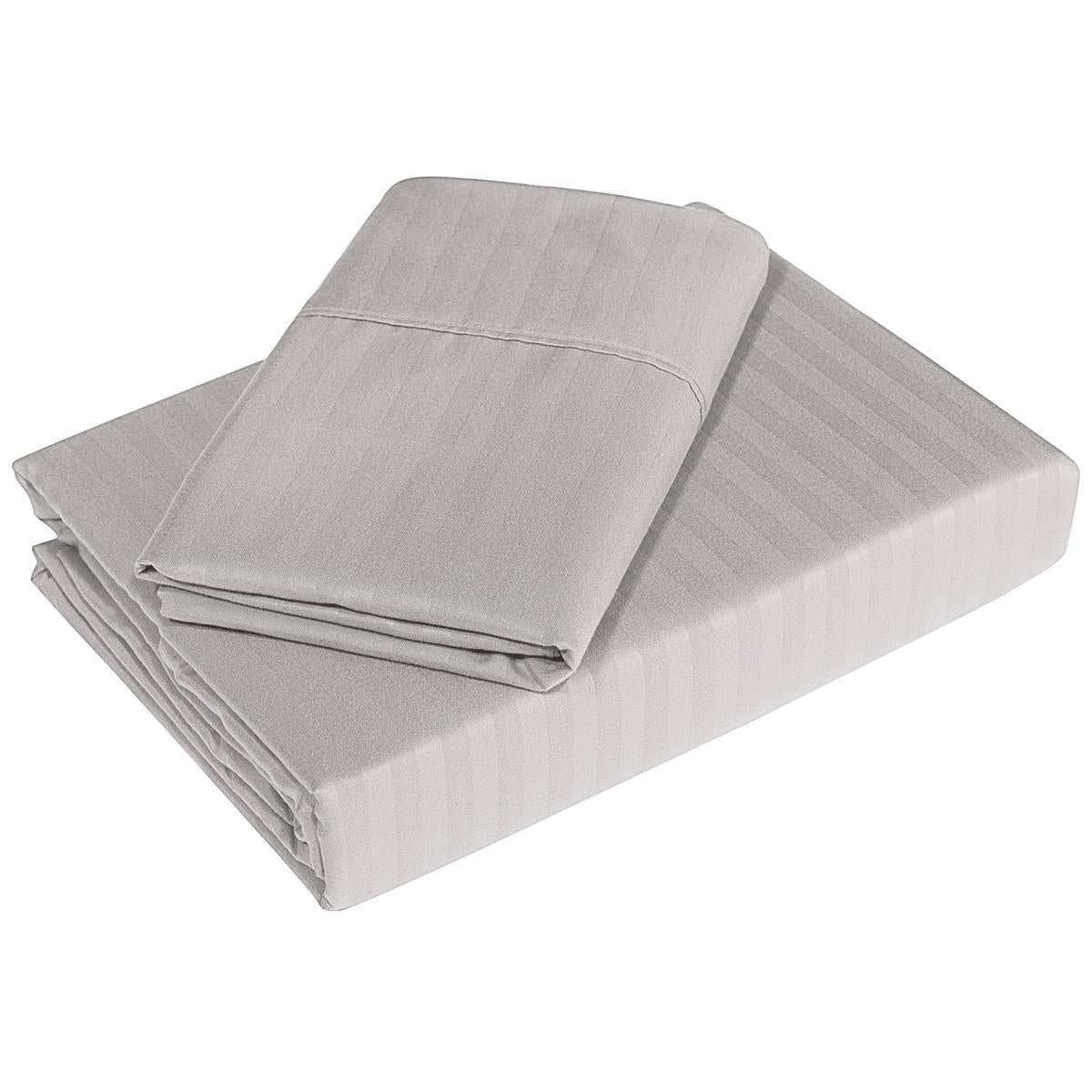 Royal Comfort Blended Bamboo Stripe Sheet Set Queen Sand
