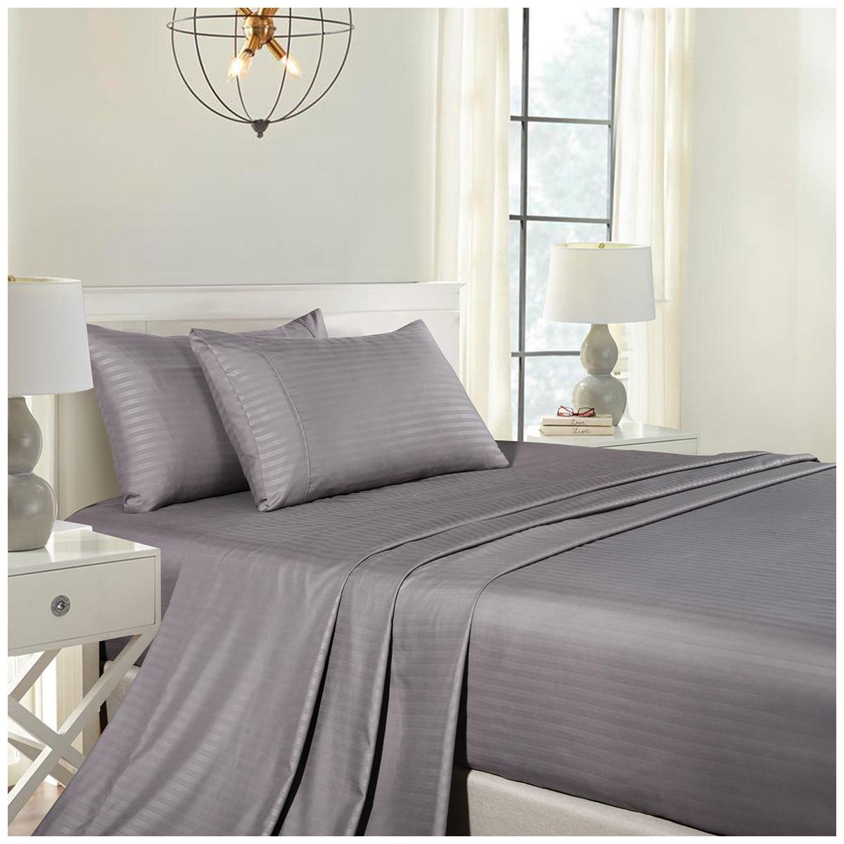Royal Comfort Blended Bamboo Stripe Sheet Set Queen