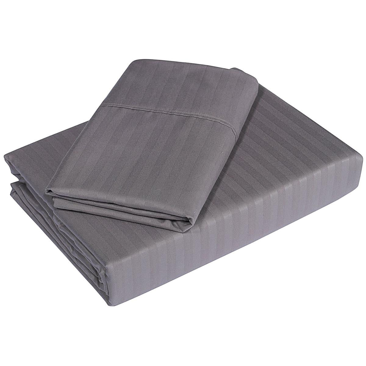 Royal Comfort Blended Bamboo Stripe Sheet Set Queen Sand