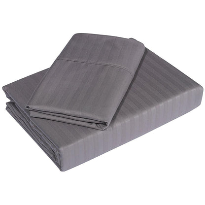 Royal Comfort Blended Bamboo Stripe Sheet Set Queen Sand