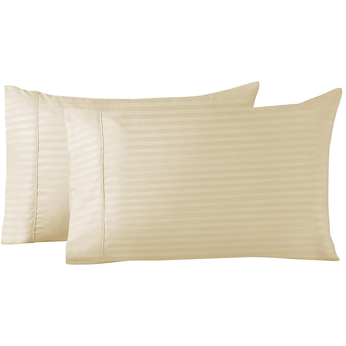 Royal Comfort Blended Bamboo Stripe Sheet Set Queen Sand