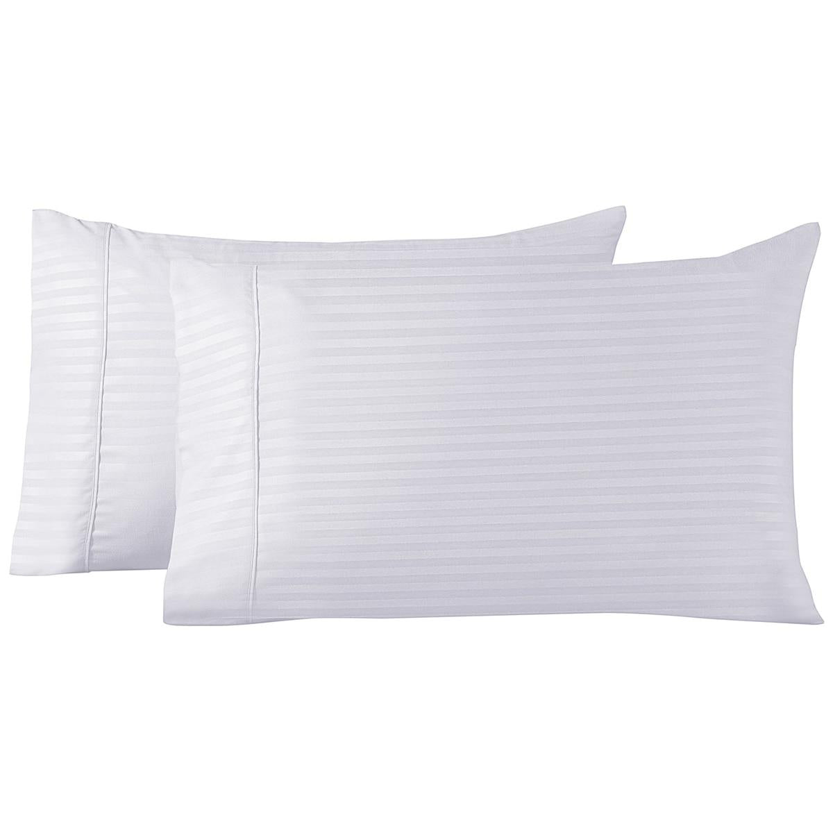 Royal Comfort Blended Bamboo Stripe Sheet Set Double White