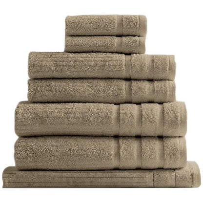 Royal Comfort Eden Cotton 600GSM Bath Towels Beige 8 Piece
