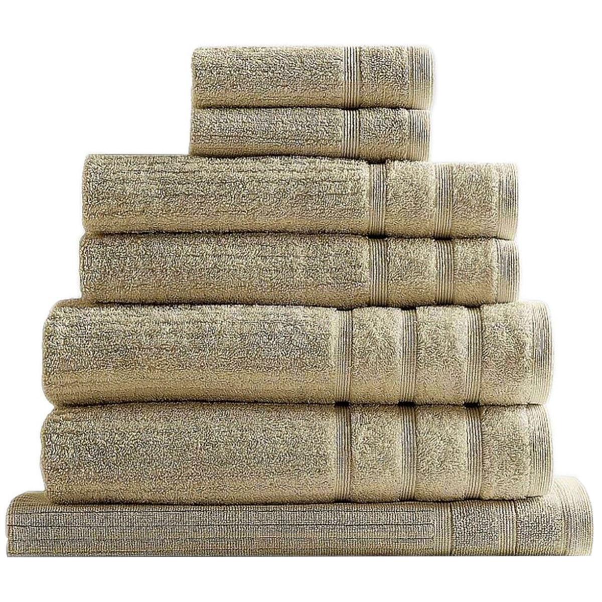 Royal Comfort Eden Cotton 600GSM Bath Towels Beige 8 Piece