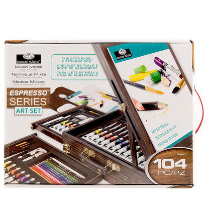 Royal and Langnickel Essentials Mixed Media Tabletop Easel And Storage Box 104 Piece