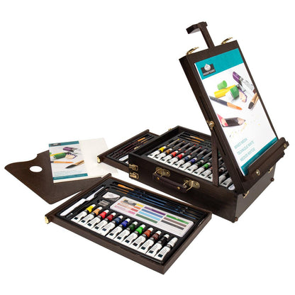 Royal and Langnickel Essentials Mixed Media Tabletop Easel And Storage Box 104 Piece