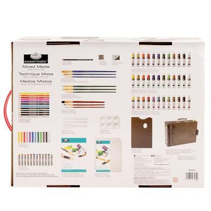 Royal and Langnickel Essentials Mixed Media Tabletop Easel And Storage Box 104 Piece