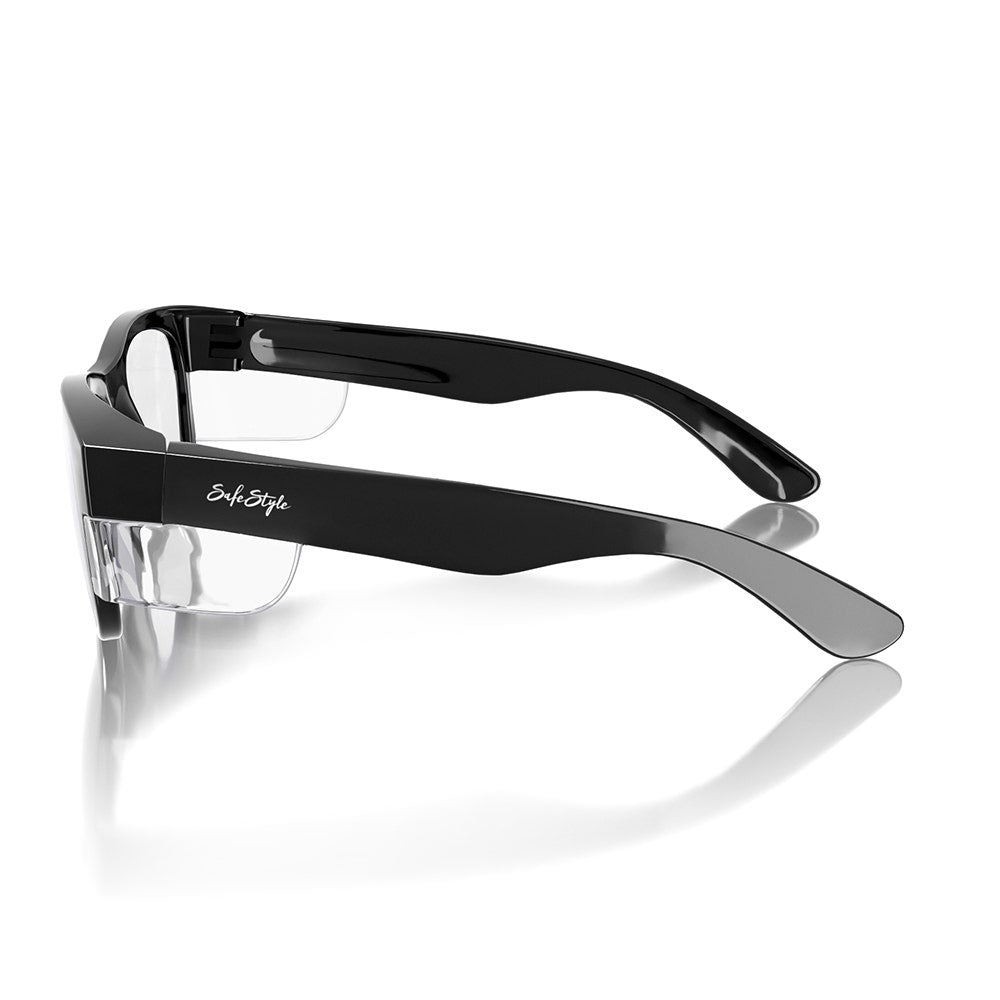 SAFESTYLE Classics Black Frame Clear UV400 Lens Safety Glasses CBC100