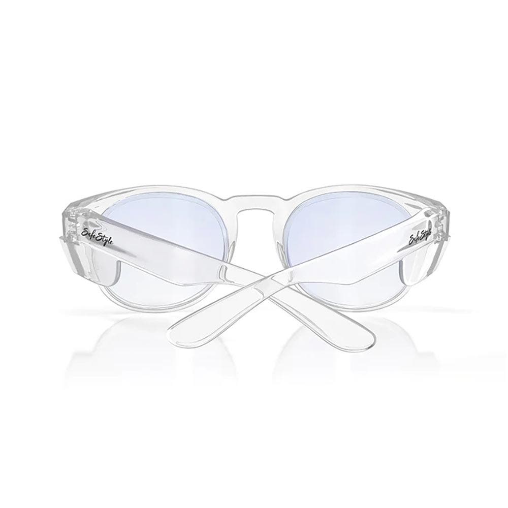 SAFESTYLE Cruisers Clear Frame Blue Light Blocking UV400 Lens Safety Glasses CRCB100