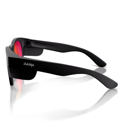 SAFESTYLE Cruisers Matte Black Frame Mirror Red Polarised Lens UV400 CRMBRP100