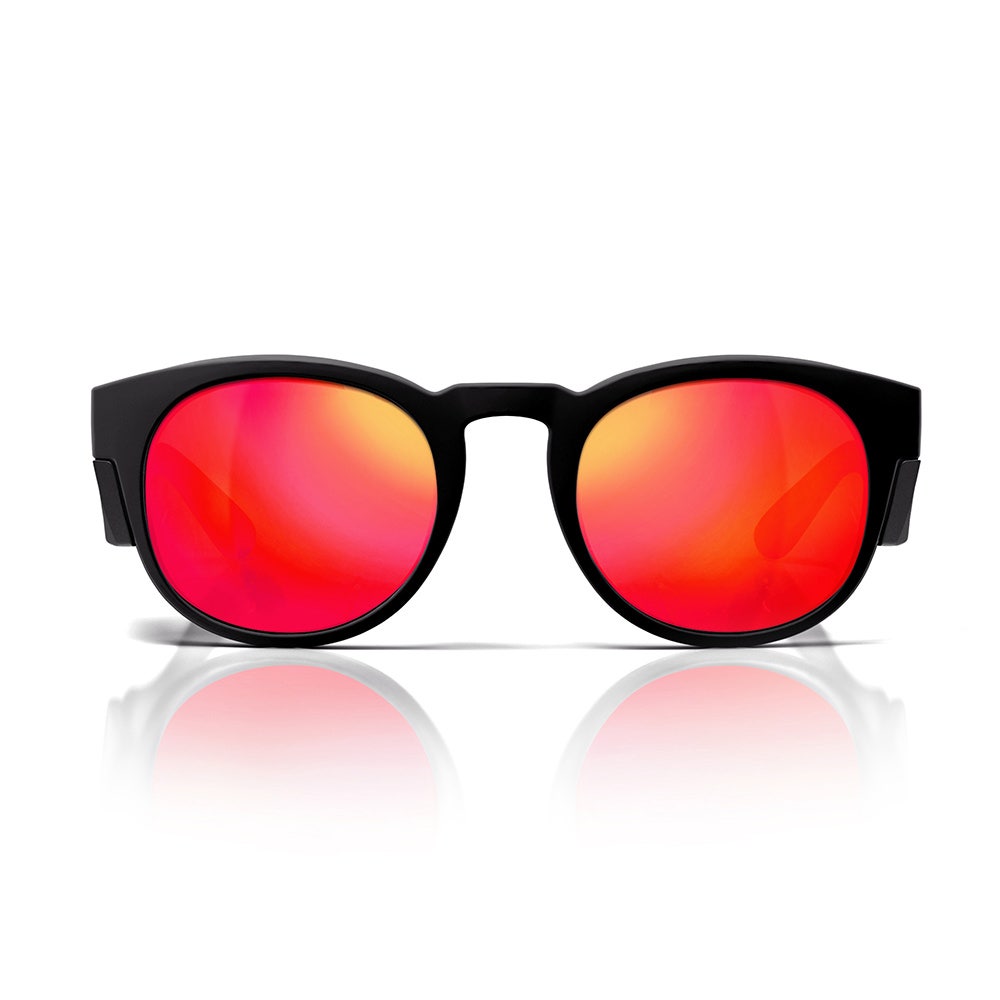 SAFESTYLE Cruisers Matte Black Frame Mirror Red Polarised Lens UV400 CRMBRP100