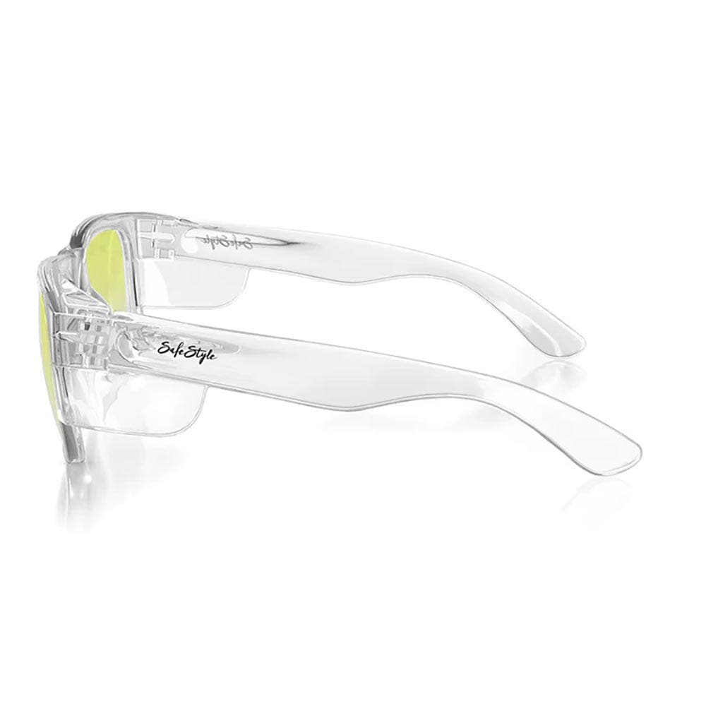 SAFESTYLE Fusions Clear Frame Yellow Lens Safety Glasses FCY100