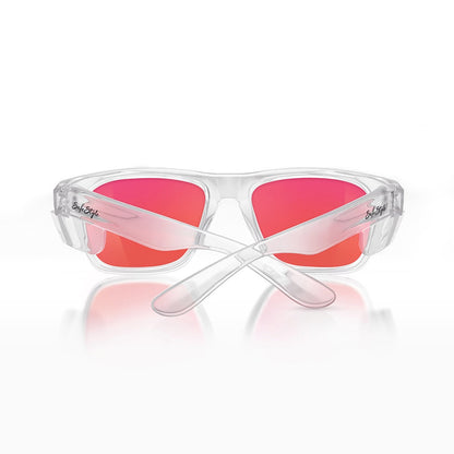 SAFESTYLE Fusions Clear Frame Mirror Red Polarised Lens UV400 FCRP100