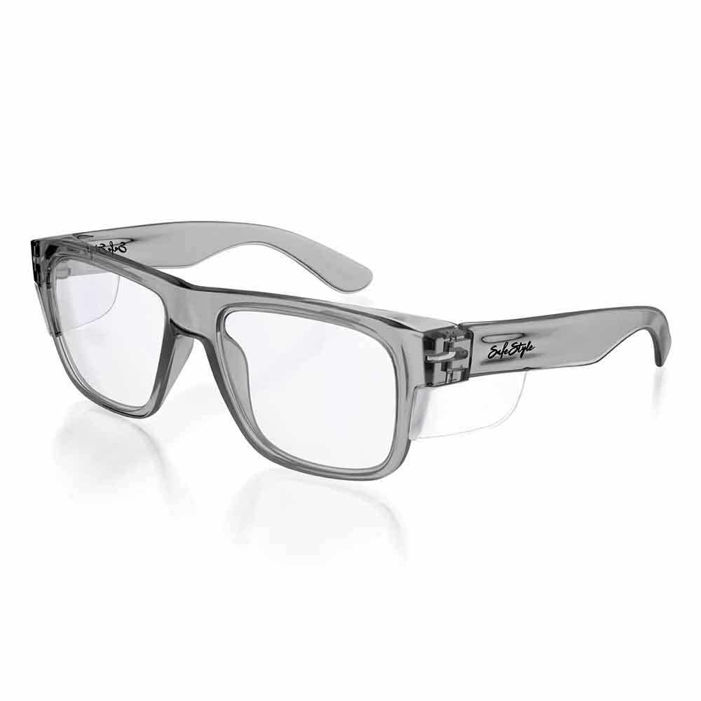 SAFESTYLE Fusions Graphite Frame Clear UV400 Lens Safety Glasses FGC100