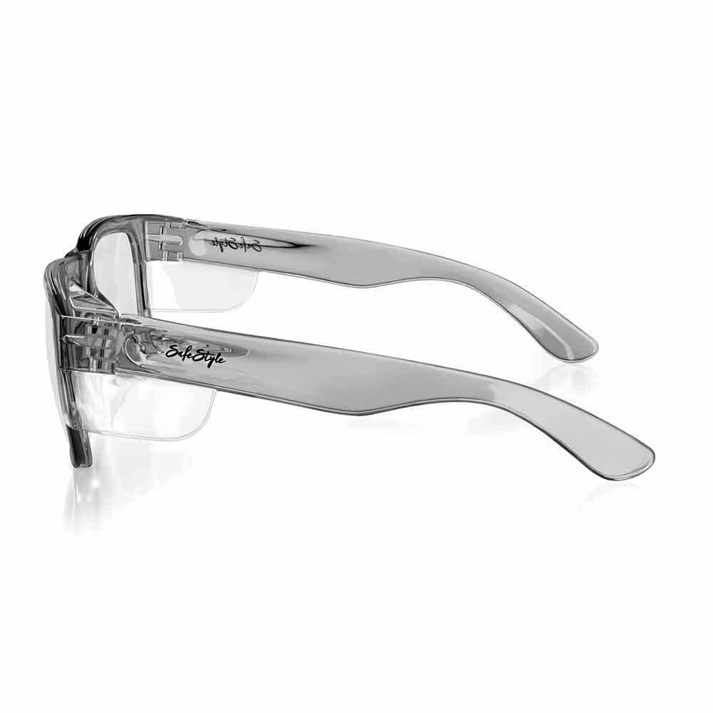 SAFESTYLE Fusions Graphite Frame Clear UV400 Lens Safety Glasses FGC100