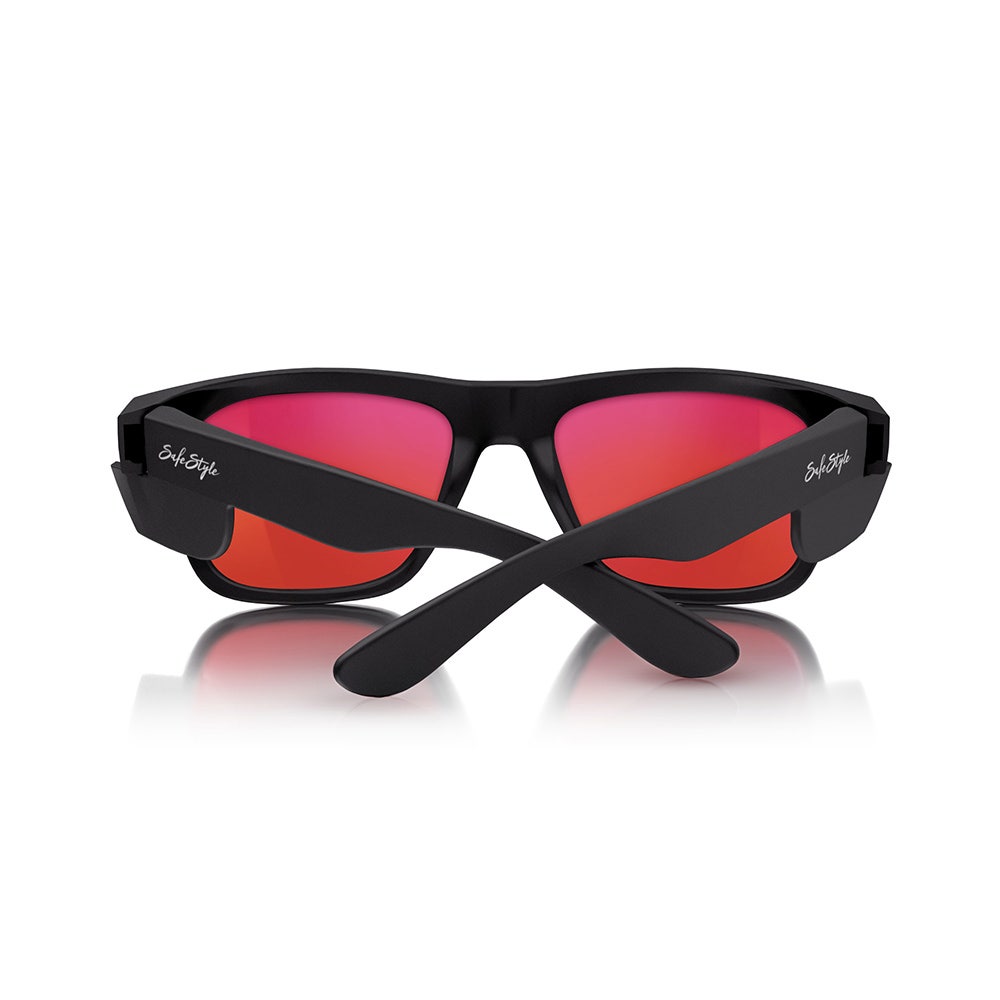 SAFESTYLE Fusions Matte Black Frame Mirror Red Polarised Lens UV400 FMBRP100