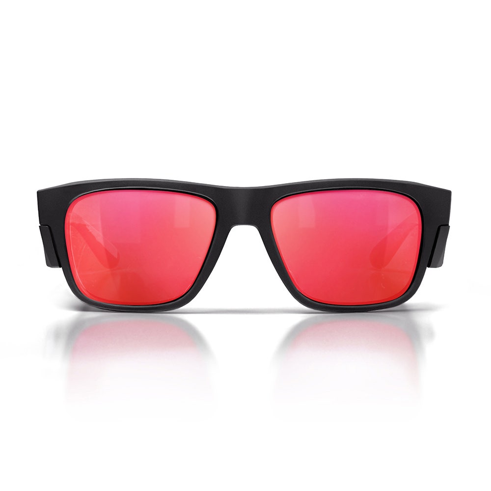 SAFESTYLE Fusions Matte Black Frame Mirror Red Polarised Lens UV400 FMBRP100