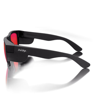 SAFESTYLE Fusions Matte Black Frame Mirror Red Polarised Lens UV400 FMBRP100