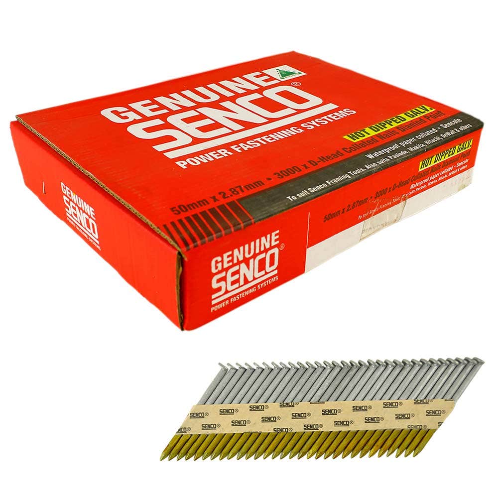 SENCO 34 degrees Hot Dipped Galvanised Framing Nails - 50mm Box of 3000 GC21ASB