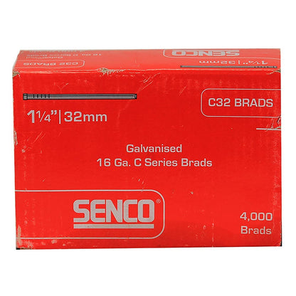 SENCO C Series Electro Galvanided Brad Nail - 32mm Box of 4000 C32