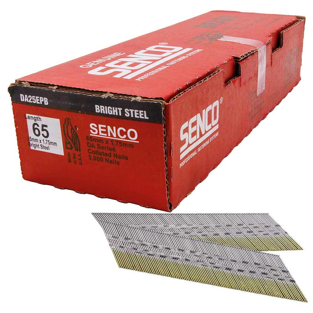 SENCO DA Series Bright Steel Brad Nail - 64mm Box of 3000 DA25EPB
