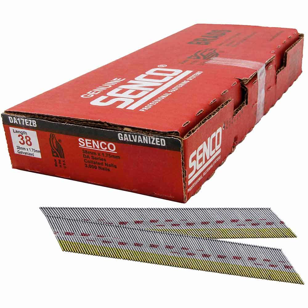 SENCO DA Series Electro Galvanised Brad Nail - 38mm Box of 3000 DA17EZB