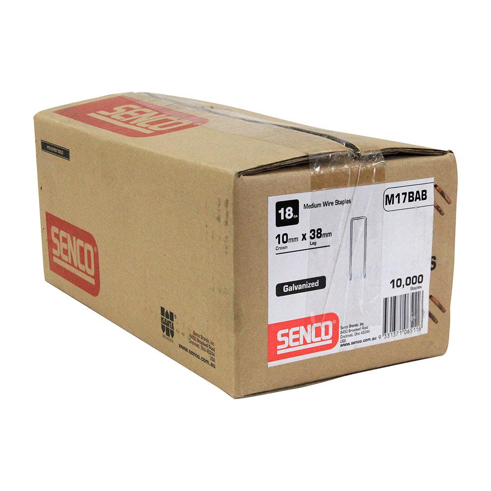 SENCO M Series Staples Electro Galvanised - 38mm Box of 5000 M17BAB