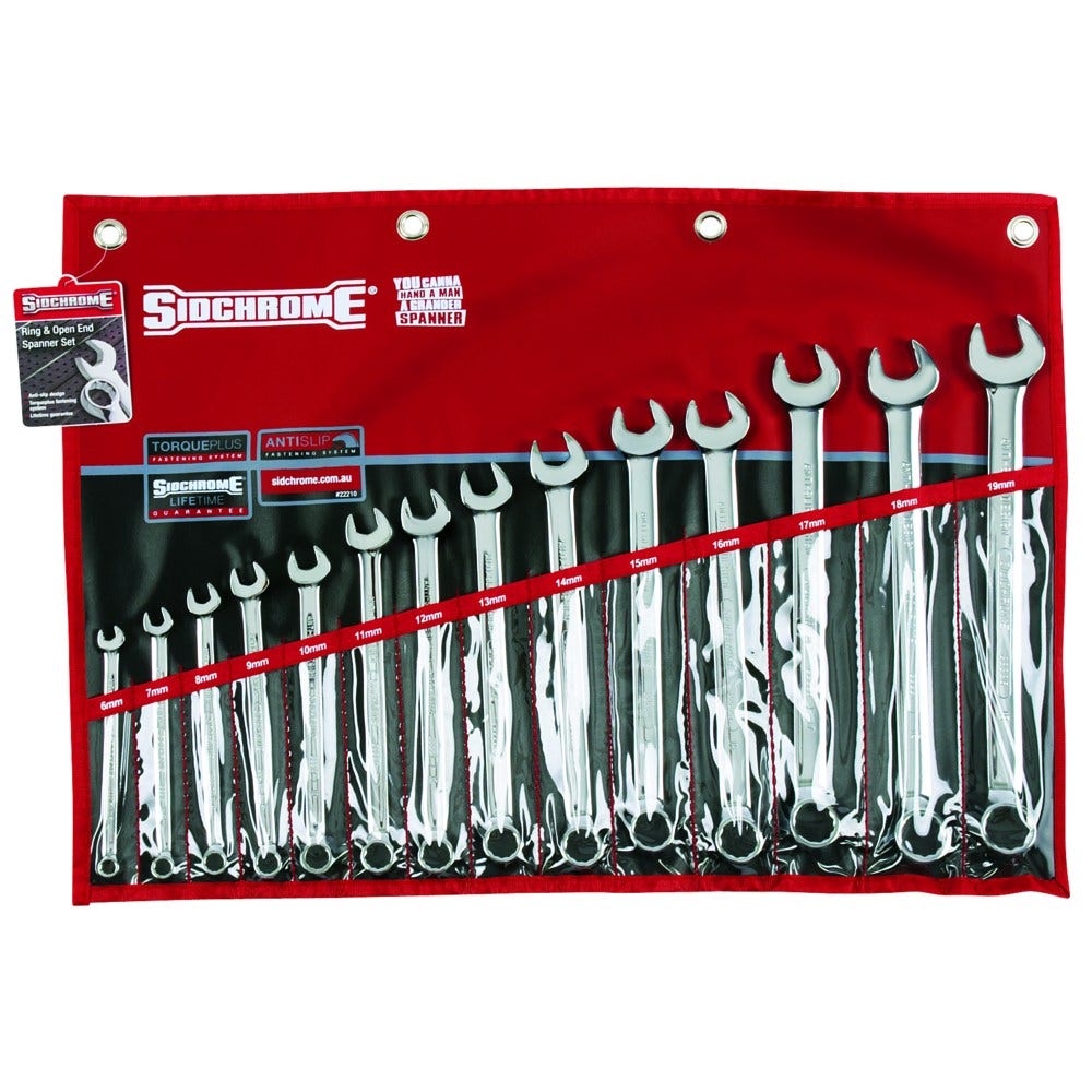 SIDCHROME 14 Piece Metric Ring and Open End Spanner Set SCMT22210