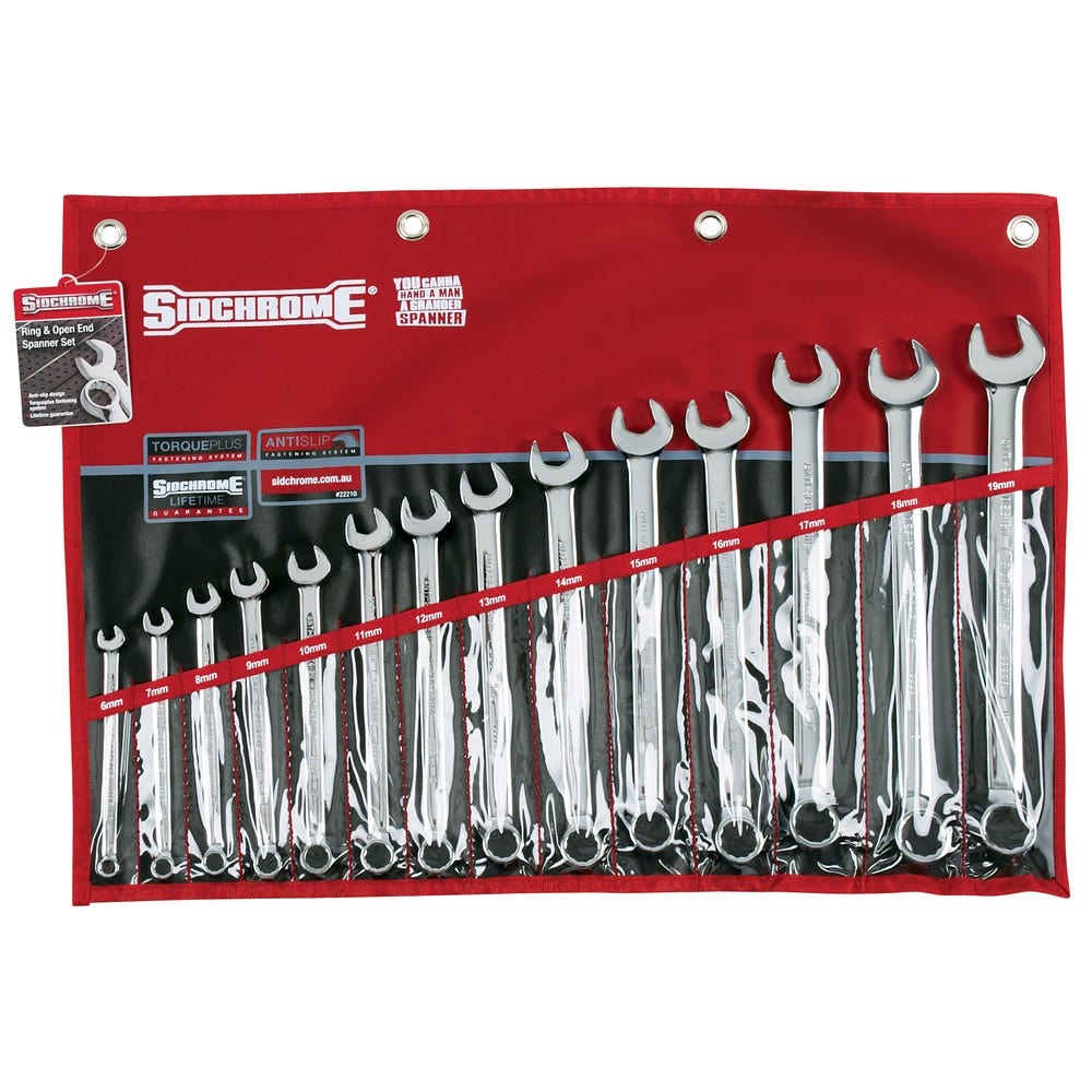 SIDCHROME 14 Piece Metric Ring and Open End Spanner Set SCMT22210
