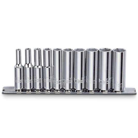 SIDCHROME 1 4inchSD Met 10Pce Deep Socket Set SCMT12230