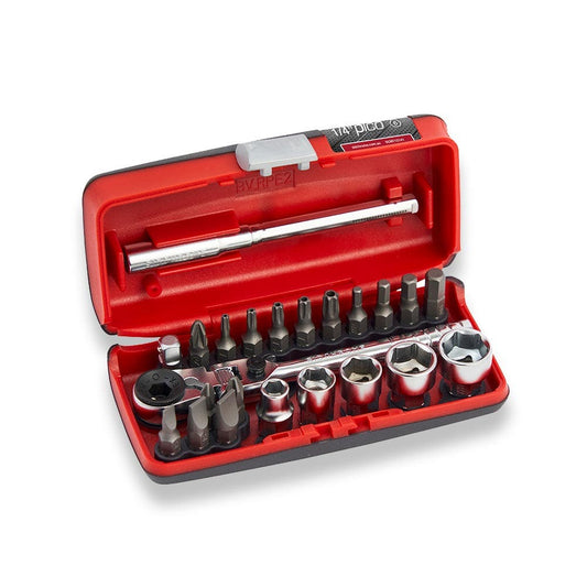 SIDCHROME 23 Piece 1 4 Metric Drive Pico Socket and Tool Set SCMT12141
