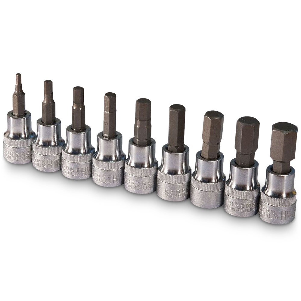 SIDCHROME 3 8inch 9Pc Metric In-Hex Socket Set SCMT13280