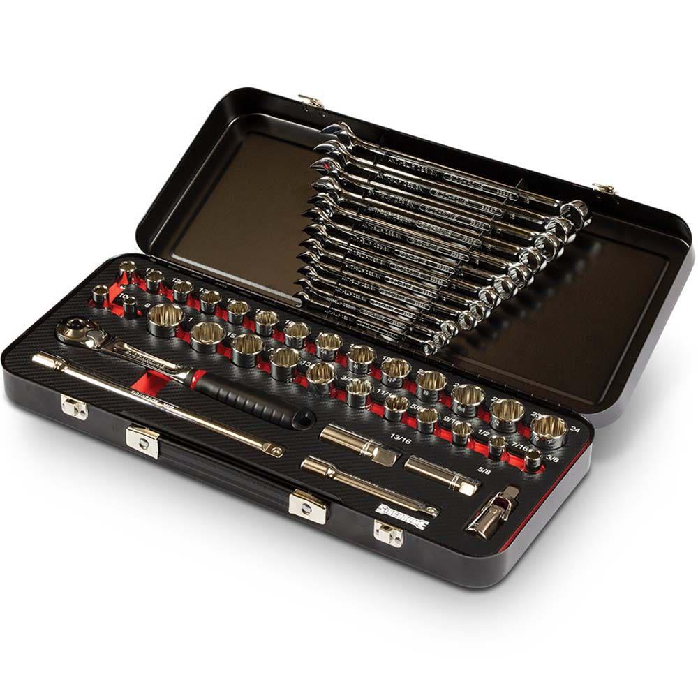 SIDCHROME 45 Piece 1 2inch Drive Metric AF Socket and Spanner Set SCMT14120BK