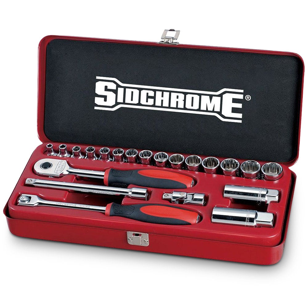 SIDCHROME 5-19mm 3 8inch SD Metric Socket Set 21pc SCMT13205