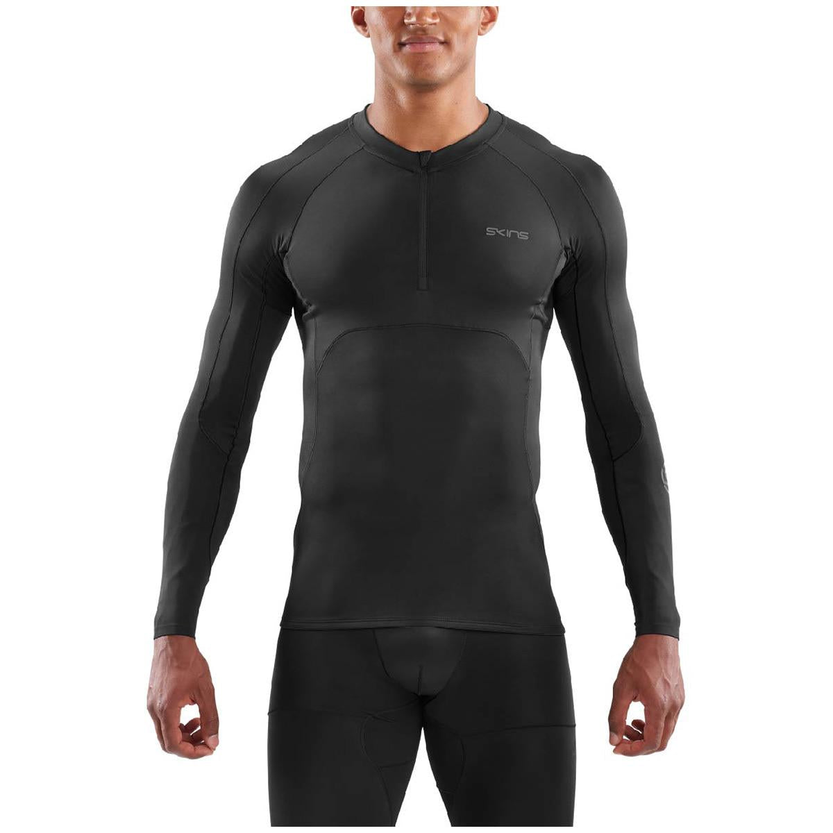 SKINS Ultimate Black Half Zip Long Sleeve Top